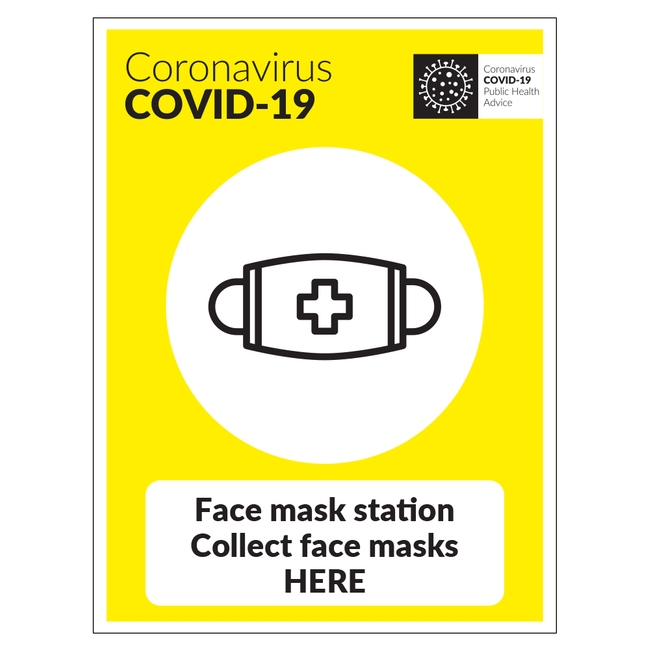 COVID-19 Face Mask Station Sign